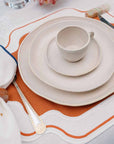 JOGO AMERICANO EASY CLEAN ELLA TERRACOTA E BRANCO