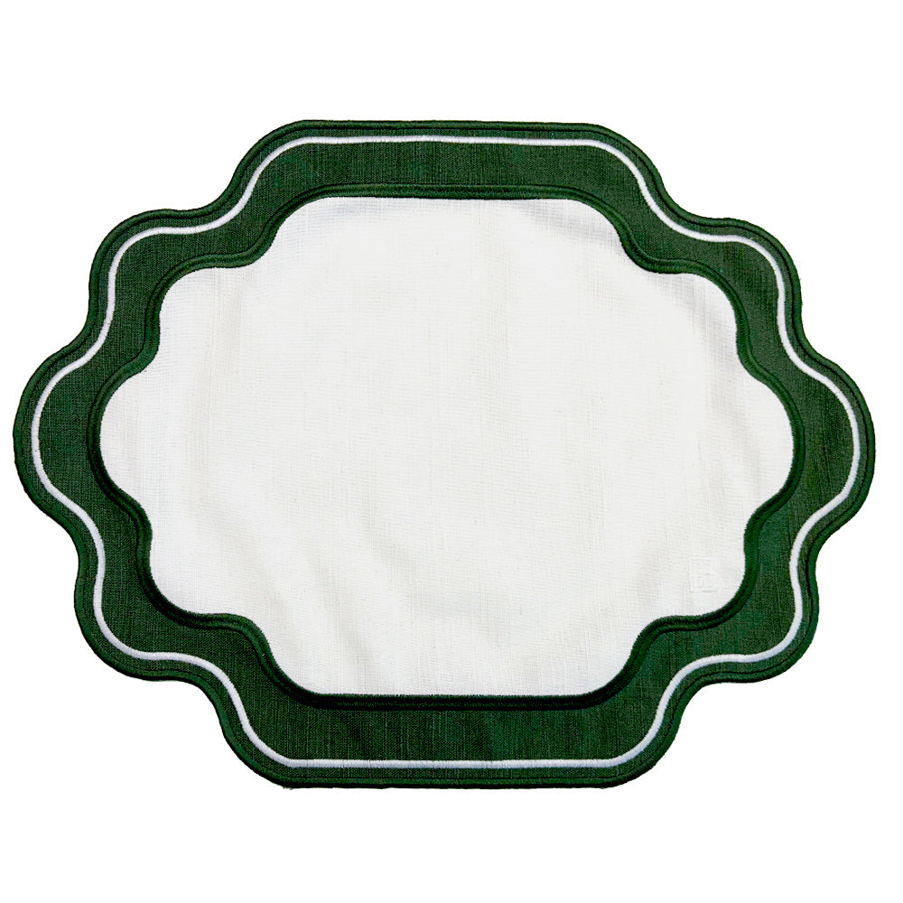 JOGO AMERICANO EASY CLEAN ELLA BRANCO E VERDE