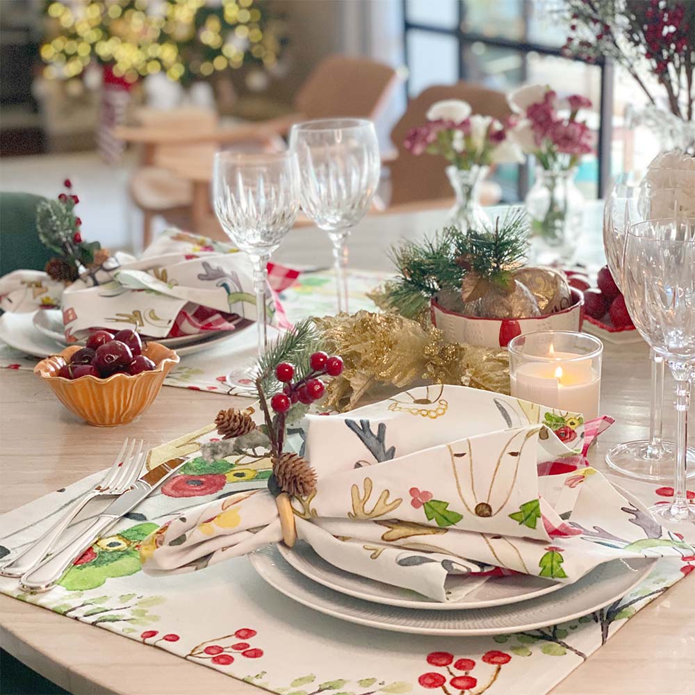 GUARDANAPO DE NATAL RENAS  48X48CM