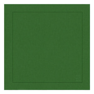 GUARDANAPO LINHO PURO BARRA LARGA PREMIUM VERDE OLIVA 55X55 CM