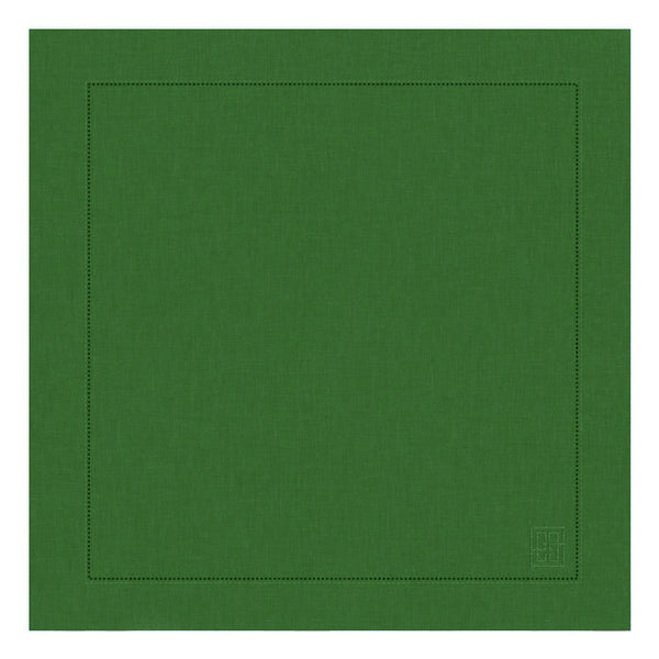 GUARDANAPO LINHO PURO BARRA LARGA PREMIUM VERDE OLIVA 55X55 CM