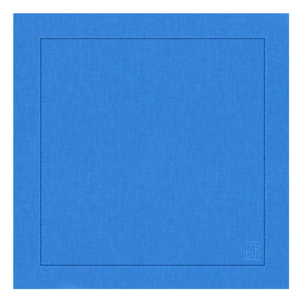 GUARDANAPO DE LINHO VISCO BARRA LARGA PREMIUM AZUL COBALTO 55X55 CM