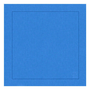 GUARDANAPO DE LINHO VISCO BARRA LARGA PREMIUM AZUL COBALTO 55X55 CM