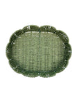 BANDEJA PALHA NATURAL SCALLOP VERDE M 27X34CM