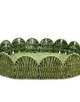 BANDEJA PALHA NATURAL SCALLOP VERDE G 44X33CM