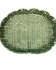 BANDEJA PALHA NATURAL SCALLOP VERDE G 44X33CM