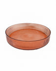 BANDEJA DE VIDRO REDONDA LAPIDADA CORAL 30CM