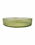 BANDEJA DE VIDRO REDONDA LAPIDADA VERDE 30CM