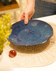 PRATO DE SOBREMESA CERÂMICA ARTESANAL ORGANIC AZUL