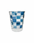 COPO BAIXO DE ACRÍLICO CHECK AZUL 470ML