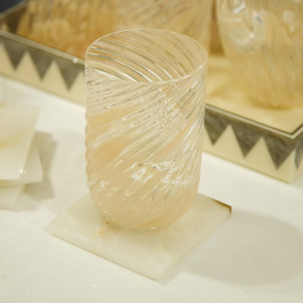 PORTA COPO DE ONIX 10CM QUADRADO 4 PECAS