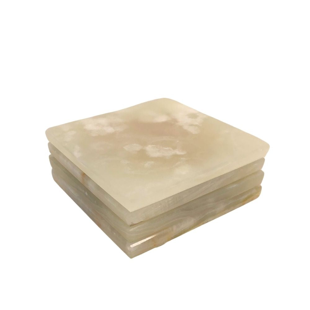 PORTA COPO DE ONIX 10CM QUADRADO 4 PECAS