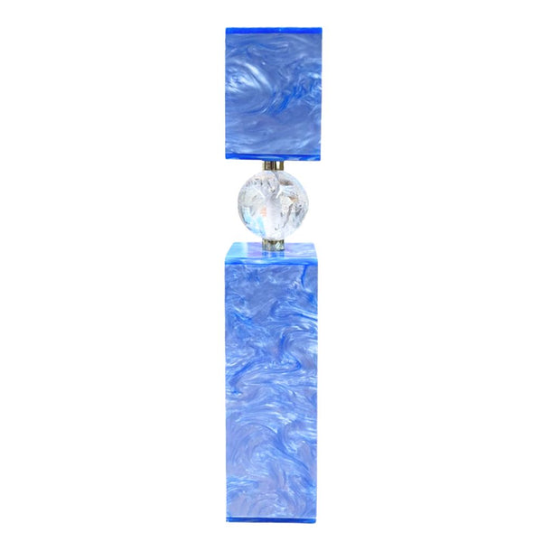 CASTIÇAL CRISTAL AZUL G 25CM