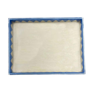 BANDEJA MOSAICO SOLARIS MARFIM E AZUL 33x23CM