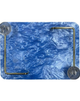 BANDEJA RETANGULAR CRISTAL AZUL 33X23CM