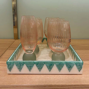 BANDEJA MOSAICO SOLARIS MARFIM E VERDE 33x23CM