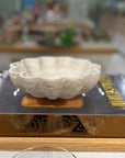 BOWL MÁRMORE ESCULPIDO FLOR TRAVERTINO 20CM
