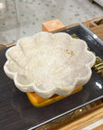 BOWL MÁRMORE ESCULPIDO FLOR TRAVERTINO 20CM