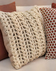 CAPA DE ALMOFADA TRICOT MANUAL TRANÇA NATURAL 50X50CM