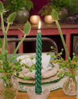 VELAS PARA CASTIÇAL TWIST VERDE ESCURO 25 CM - 02 UNIDADES