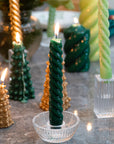 VELAS PARA CASTIÇAL TWIST BOLD VERDE ESCURO 18 CM - 02 UNIDADES