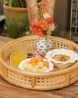 BANDEJA DE RATTAN COM PALHA INDIANA 40 X 8(H) CM