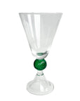 TAÇA DE VIDRO DECO VERDE 10,5 (d) x 19 (h) cm