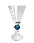 TAÇA DE VIDRO DECO AZUL 10,5 (d) x 19 (h) cm