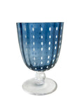 TAÇA DE VIDRO DOTS AZUL 9,5 x 14(H) cm