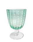 TAÇA DE VIDRO DOTS VERDE ÁGUA 9,5 x 14(H) cm