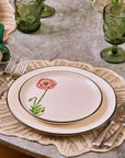 SET 4 PRATOS DE SOBREMESA CERÂMICA FLORES RARAS
