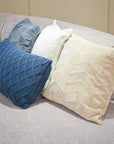 CAPA DE ALMOFADA TRICOT PLUS GOTAS RETANGULAR AZUL 60X40 CM