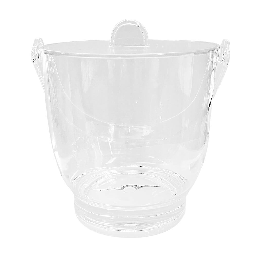 BALDE DE GELO REDONDO ACRÍLICO TRANSPARENTE