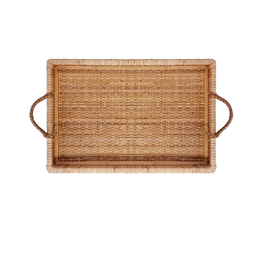BANDEJAS EM MADEIRA E FIBRA RATTAN COUNTRY M 47 x 32 x 5 CM (H)
