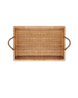 BANDEJAS EM MADEIRA E FIBRA RATTAN COUNTRY P 40CM
