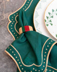 GUARDANAPO LINHO PURO ÁRVORE DE NATAL VERDE
