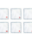 SET GUARDANAPO DE COQUETEL DE LINHO LA DOLCE VITA 6 UN