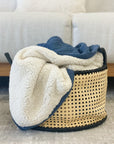 MANTA DE TRICOT COZY AZUL 130X175 CM