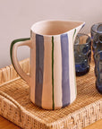 JARRA CERÂMICA ARTESANAL STRIPES AZUL E VERDE
