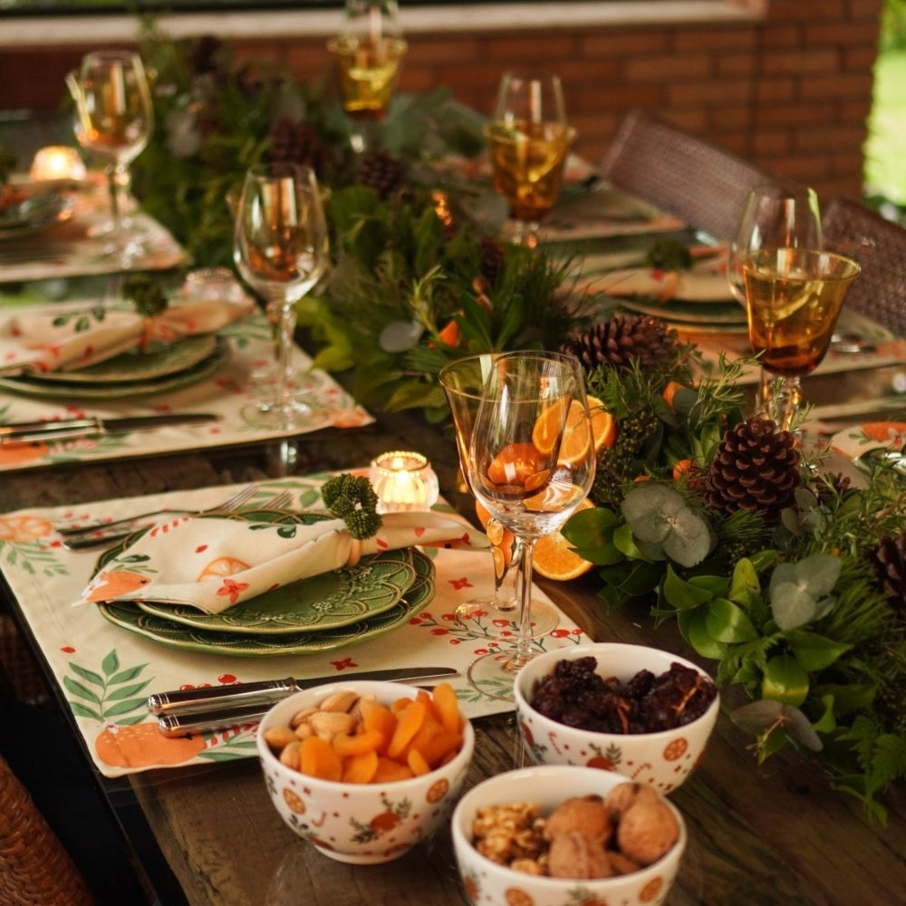 GUARDANAPO DE LINHO NATAL FLOR DE LARANJEIRA 50 X 50 CM