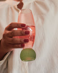 TAÇA DE VIDRO RIMINI ROSA E VERDE