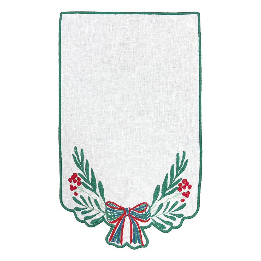 TOALHA DE LAVABO LINHO PURO NATAL LAÇO 30X50