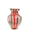 MINI VASO DE CERÂMICA ARTESANAL XADREZ COM OURO 12CM