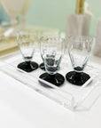 SET 4 COPINHOS LICOR BASE PRETA VINTAGE