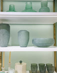 CENTRO DE MESA EM VIDRO FOSCO CELADON