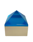 CAIXA PIRÂMIDE AZUL G 12X12 CM