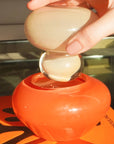 BOMBONIERE BUBBLE DE VIDRO SOPRADO À MÃO LARANJA