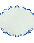 JOGO AMERICANO DE LINHO VISCO BORDADO WAVES AZUL 48X38 CM