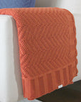 MANTA TRICOT PLUS ZIGZAG LARANJA 130X180 CM