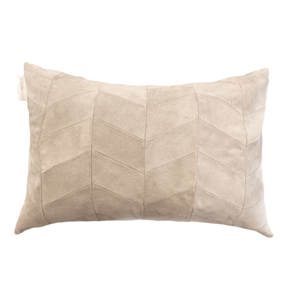 CAPA DE ALMOFADA CAMURÇA NATURAL CHEVRON  BEGE 50 X 35 CM